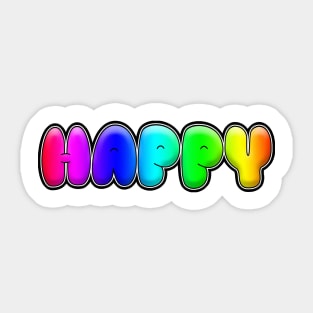 Happy - Rainbow Fun Sunshine Design Sticker